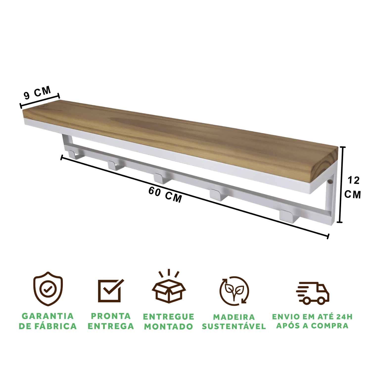 Cabideiro Strassis Design Sd-5004 Branco - 5