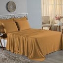 Ver imagem 1 de Jogo de Cama Casal Viúva Nobre 4 Peças Malha 100% Algodão - Cobre