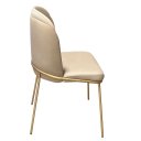 Ver imagem 2 de Cadeira Estofada com Encosto Curvo e Base em Aço Carbono – Luna Exclusiva Veludo Creme