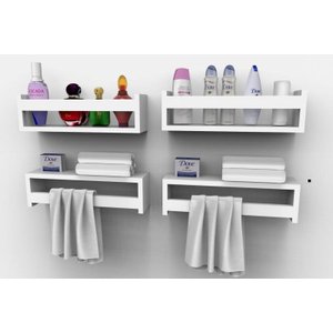 Prateleira Nicho Banheiro Cosméticos Perfume 40cm 4 Peças