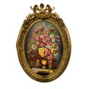 Ver imagem 1 de Quadro Decorativo Clássico com Moldura Entalhada e Óleo sobre Tela 121x97x8cm
