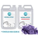 Ver imagem 1 de Porcelanato Líquido Metálico Roxo Escuro AG por M² Resinas ag Kit Porcelanato Líquido