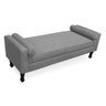 Kit Cabeceira Geovana + Calçadeira Baú Felix Queen Size 160cm Suede - Ecotec Decor:Cinza - 3