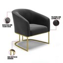 Ver imagem 5 de Cadeira Sala de Jantar Base Industrial Dourado Stella Suede D03 - D'Rossi Cor Preto