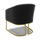 Ver imagem 4 de Cadeira Sala de Jantar Base Industrial Dourado Stella Suede D03 - D'Rossi Cor Preto