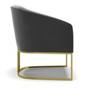 Ver imagem 2 de Cadeira Sala de Jantar Base Industrial Dourado Stella Suede D03 - D'Rossi Cor Preto