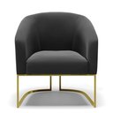 Ver imagem 3 de Cadeira Sala de Jantar Base Industrial Dourado Stella Suede D03 - D'Rossi Cor Preto