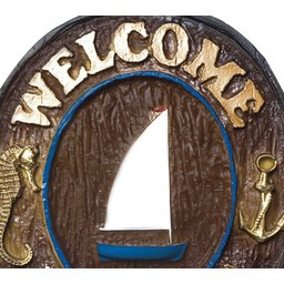 Placa de parede em resina - Welcome Friends Náutico - 3