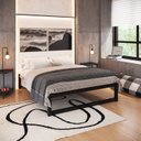 Ver imagem 1 de Cama de Casal Turca para Colchão Box em Ferro Yescasa Preto