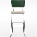 Ver imagem 3 de Banqueta Alta Bar Cozinha Sala de Jantar Fixa Allana L02 Facto Verde Musgo Linho Cru - Lyam Decor