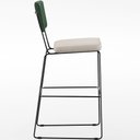 Ver imagem 5 de Banqueta Alta Bar Cozinha Sala de Jantar Fixa Allana L02 Facto Verde Musgo Linho Cru - Lyam Decor