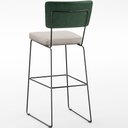 Ver imagem 7 de Banqueta Alta Bar Cozinha Sala de Jantar Fixa Allana L02 Facto Verde Musgo Linho Cru - Lyam Decor