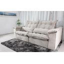 Ver imagem 4 de Sofá Retrátil e Reclinável Ipanema 1,50m em Tecido Veludo C/pillow Nos Braços - Montagem Inclusa:beg