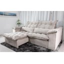 Ver imagem 2 de Sofá Retrátil e Reclinável Ipanema 1,50m em Tecido Veludo C/pillow Nos Braços - Montagem Inclusa:beg