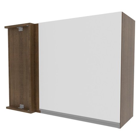 Armário Aéreo de Canto Glamy 1 Porta Rustic e Branco Madesa