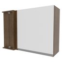 Ver imagem 1 de Armário Aéreo de Canto Glamy 1 Porta Rustic e Branco Madesa