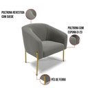 Ver imagem 6 de Cadeira Sala de Jantar Pé de Ferro Dourado Kit 2 Stella Suede D03 - D\'rossi Cor Grafite