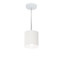 Ver imagem 1 de Lustre Pendente Cilíndrico Vivare Md-4200 Cúpula em Tecido 14x15cm - Bivolt - Branco - Bivolt