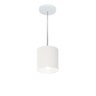 Lustre Pendente Cilíndrico Vivare Md-4200 Cúpula em Tecido 14x15cm - Bivolt - Branco - Bivolt - 1