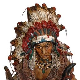 Escultura Índio Chefe sentado com Cachimbo em Resina Oldway - 39 - 3