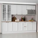 Ver imagem 1 de Composição Cozinha Olívia com Cristaleira 5 Peças 12 Portas com Tampo Poliman Móveis