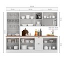 Ver imagem 4 de Composição Cozinha Olívia com Cristaleira 5 Peças 12 Portas com Tampo Poliman Móveis