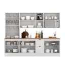 Ver imagem 3 de Composição Cozinha Olívia com Cristaleira 5 Peças 12 Portas com Tampo Poliman Móveis
