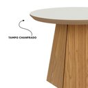 Ver imagem 3 de Mesa de Apoio Base Hexagonal West D01 Off White/Freijó - Mpozenato