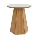 Ver imagem 1 de Mesa de Apoio Base Hexagonal West D01 Off White/Freijó - Mpozenato