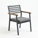 Ver imagem 4 de Conjunto para Jantar 8 Lugares Torino Mesa e Poltronas Alumínio Pintura Eletrostática Tecido