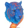 Escultura de Tigre Bengala em Resina Blue/Orange Fullway - 2