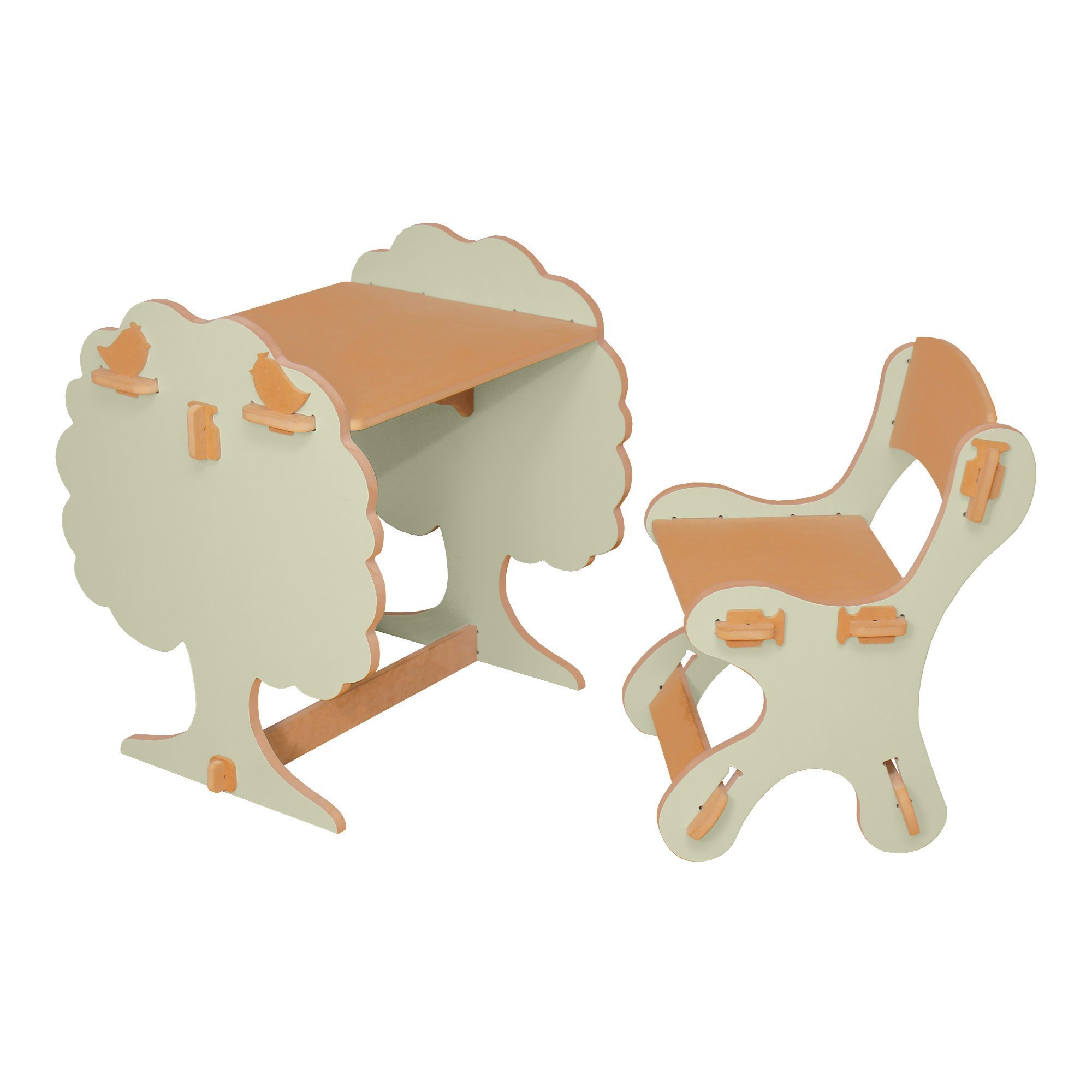 Mesa e Cadeira Infantil Cantinho Kids MDF Verde - Napole:Verde