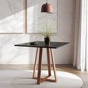 Ver imagem 2 de Mesa de Jantar Mônaco 90cm Preta Base Cobre