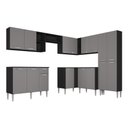 Ver imagem 7 de Armário Cozinha Modulada Completa de Canto 432,5cm Pequim Pop Multimóveis Mp3773 Preto/lacca Fumê
