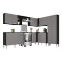 Ver imagem 2 de Armário Cozinha Modulada Completa de Canto 432,5cm Pequim Pop Multimóveis Mp3773 Preto/lacca Fumê