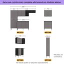 Ver imagem 6 de Armário Cozinha Modulada Completa de Canto 432,5cm Pequim Pop Multimóveis Mp3773 Preto/lacca Fumê