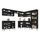 Ver imagem 5 de Armário Cozinha Modulada Completa de Canto 432,5cm Pequim Pop Multimóveis Mp3773 Preto/lacca Fumê