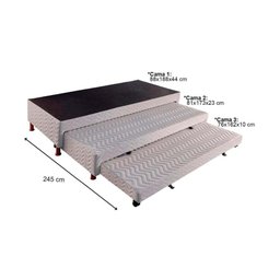 Cama Box c/Auxiliar Solteiro: Colchão Espuma Paropas D33 Confort Ultra Firme + Tricama Base CRC Rú - 8