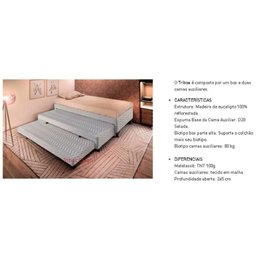 Cama Box c/Auxiliar Solteiro: Colchão Espuma Paropas D33 Confort Ultra Firme + Tricama Base CRC Rú - 4
