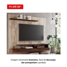 Painel Para Tv Até 50 Polegadas Mdf Valencia Plus Permobili Rústico/Café - 2