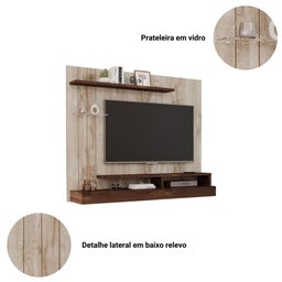 Painel Para Tv Até 50 Polegadas Mdf Valencia Plus Permobili Rústico/Café - 6