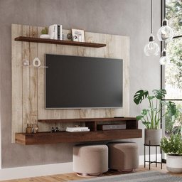 Painel Para Tv Até 50 Polegadas Mdf Valencia Plus Permobili Rústico/Café - 3