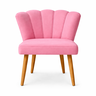 Poltrona Recepção Luxo Design Moderno Conforto Pétala Suede:suede Rosa - 2