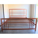 Ver imagem 3 de Cama Casal Robusta Aço Ferro Tamanho Padrão 138cmx188cm Cor Rosê Estilo Industrial Mobbili Ca-04