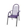 Kit 2 Cadeiras de Área Cordinha Aço Premium Varanda Alpendre Fio Pvc Reforçada Poltrona Cor Roxa - 2