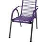Kit 2 Cadeiras de Área Cordinha Aço Premium Varanda Alpendre Fio Pvc Reforçada Poltrona Cor Roxa - 4