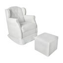 Ver imagem 2 de Poltrona Amamentação Cadeira Reforçada Balanço Puff Corino:branco