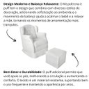 Ver imagem 5 de Poltrona Amamentação Cadeira Reforçada Balanço Puff Corino:branco