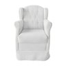 Poltrona Amamentação Cadeira Reforçada Balanço Puff Corino:branco - 8