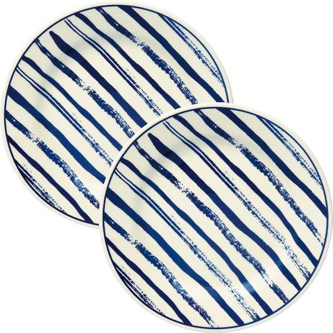 Kit Jogo Pratos Raso Jantar 4 Pessoas 4pçs Margaridas 24cm